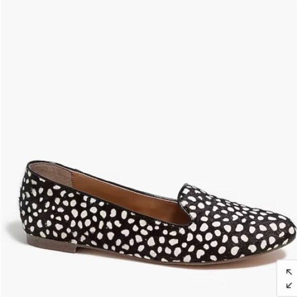 J. Crew Womens Cora Black Leopard Calf Hair Loafers NWT - Picture 2 of 9
